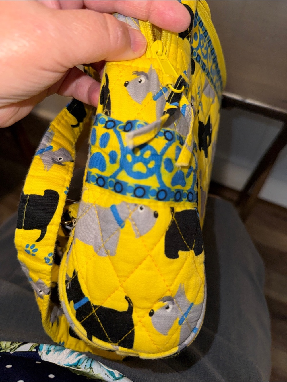 Yellow Quilted Mini Pet Pattern Backpack - Picture 8 of 13